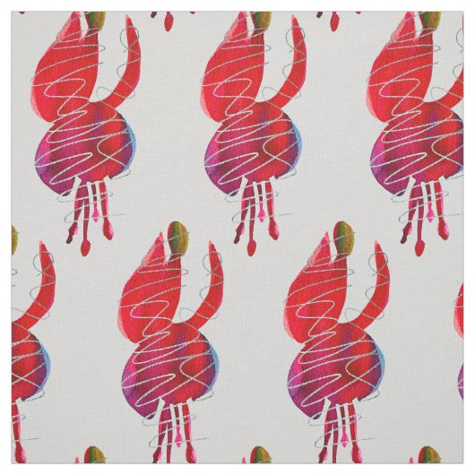 Tissu Fuchsia abstraite aquarelle florale (Échantillon)