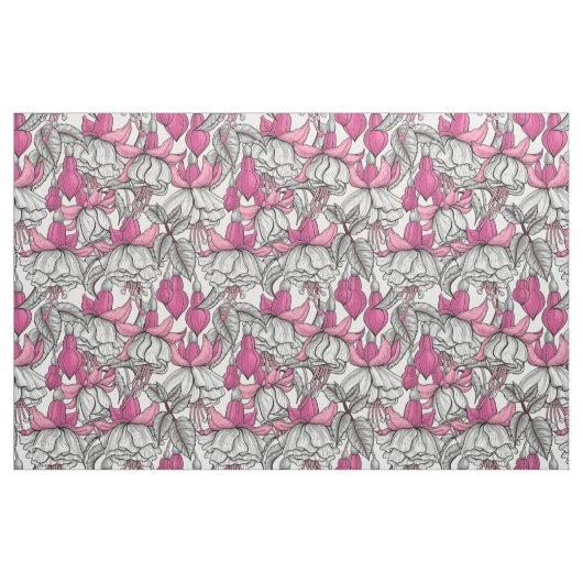 Tissu Fuchsia en blanc et rose (Fat Quarter)
