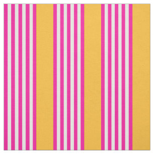 Tissu Fuchsia et jaune cinq bandes motif