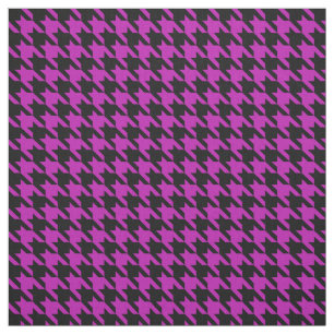 Tissu Fuchsia et noir de pied-de-poule