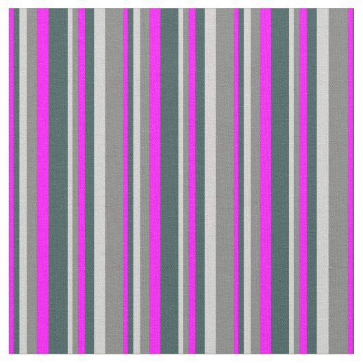 Tissu Fuchsia, gris ardoise foncé, gris clair et gris (Fermer)