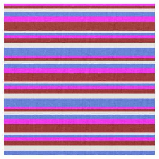 Tissu Fuchsia, rouge foncé, blanc et bleu royal (Fermer)