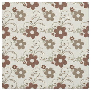 Tissu Fun Floral Retro Beige