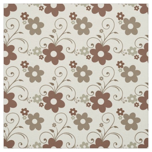 Tissu Fun Floral Retro Beige (Échantillon)