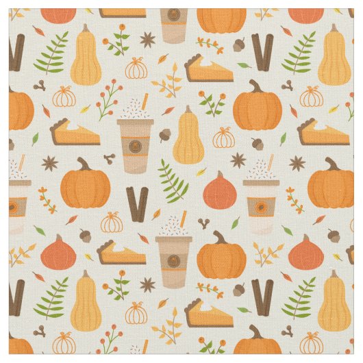 Tissu Fun Orange Fall Motif (Fermer)