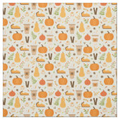 Tissu Fun Orange Fall Motif (Échantillon)