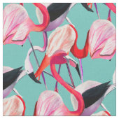 Tissu Fun rose flamingo aquarelle illustration (Fermer)