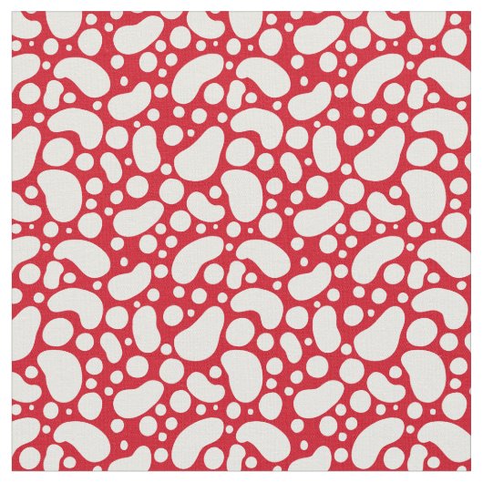 Tissu Fun rouge avec des taches blanches (Fermer)