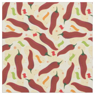 Tissu Fun Rouge Chili Motif