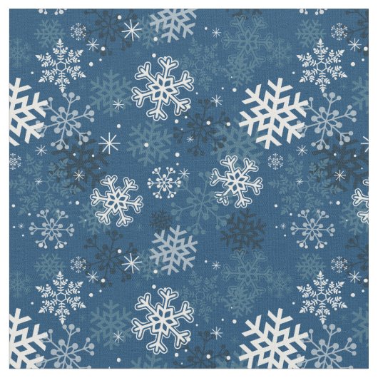 Tissu Fun Snowflake Impression Fabric, Bleu (Fermer)