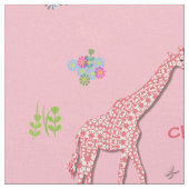 Tissu Fun Whimsy Pink Patternes Giraffes Personnalisé (Fermer)