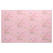 Tissu Fun Whimsy Pink Patternes Giraffes Personnalisé (Fat Quarter)