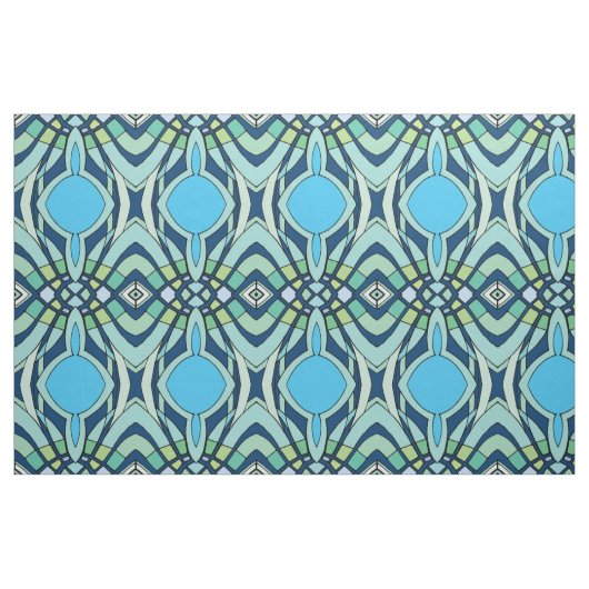 Tissu Funky Blue Motif (Fat Quarter)