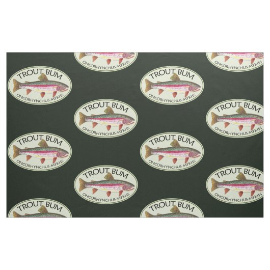 Tissu Funky Rainbow Trout Bum Fishing (Fat Quarter)