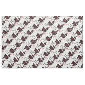 Tissu Funky Red et Black Année de la chèvre (Fat Quarter)