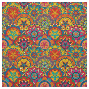 Tissu Funky Retro couleur Motif Mandala
