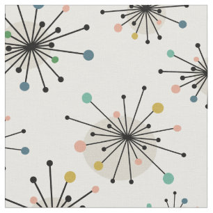 Tissu Funky Starburst Motif atomique du milieu du siècle