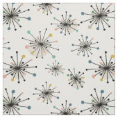 Tissu Funky Starburst Motif atomique du milieu du siècle (Échantillon)