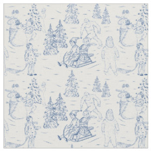 Tissu Funky Yeti Monsters Antique Motif de Toile d'hiver
