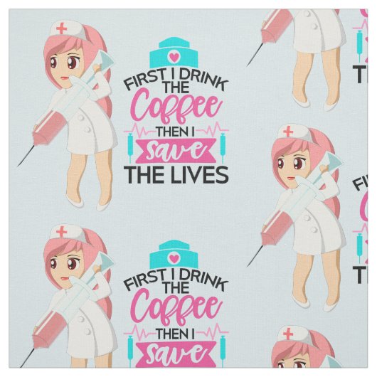 Tissu Funny Nurse Saying Typografy (Échantillon)