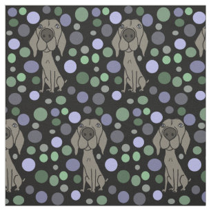 Tissu Funny Weimaraner Chien et cercles de chiots Motif