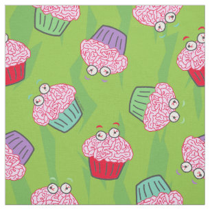 Tissu Funny Zombie Cerveaux Motif Cupcake