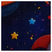 Tissu Fusées d'aventure spatiale classique, planètes et (Fermer)