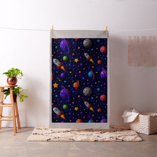 Tissu Fusées d'aventure spatiale classique, planètes et (In Situ)
