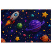Tissu Fusées d'aventure spatiale classique, planètes et (Fat Quarter)