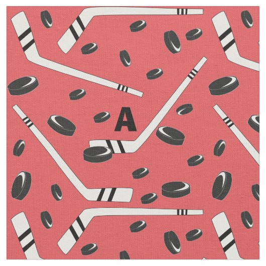 Tissu Galets et bâtons d'hockey (Fermer)