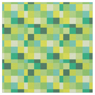 Tissu Gamer vert et jaune du motif   de Pixelated