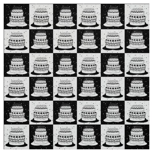 Tissu Gâteau noir et blanc (Échantillon)