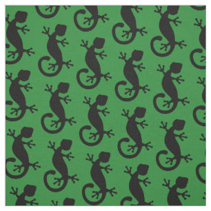 Tissu Gecko Lizard vert et noir