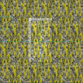 Tissu geo plumes chartreuse (Carreau)