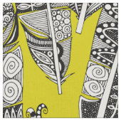 Tissu geo plumes chartreuse (Fermer)
