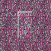 Tissu geo plumes rose chaud (Carreau)