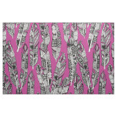 Tissu geo plumes rose chaud (Fat Quarter)