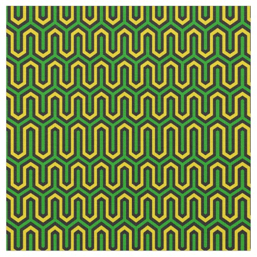 Tissu Geometric Pattern in Jamaican Flag Colours (Fermer)