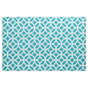 Tissu géométrique bleu de motif d'Aqua