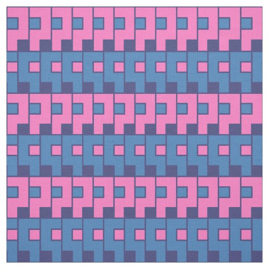 Tissu géométrique bleu rose (Échantillon)