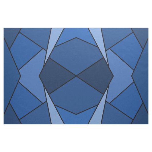Tissu géométrique de formes de polygones bleus (Yard)