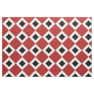 Tissu géométrique de motif de diamant rouge,