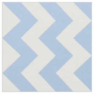 Tissu géométrique de zigzag bleu-clair et blanc