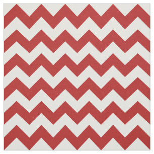 Tissu géométrique de zigzag rouge et blanc
