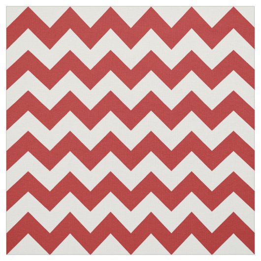 Tissu géométrique de zigzag rouge et blanc (Échantillon)