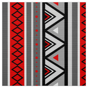 Tissu Géométrique du sud-ouest, rouge modernes et