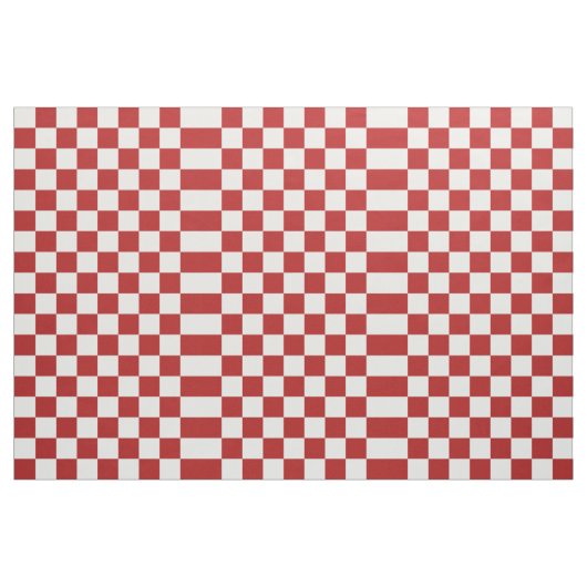 Tissu géométrique rouge et blanc Checkered (Yard)