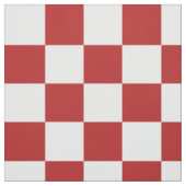 Tissu géométrique rouge et blanc Checkered (Échantillon)