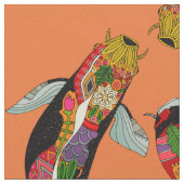 Tissu gingembre de koi (Fermer)