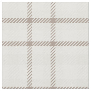 Tissu Gingham carreaux neutre café latte rayures